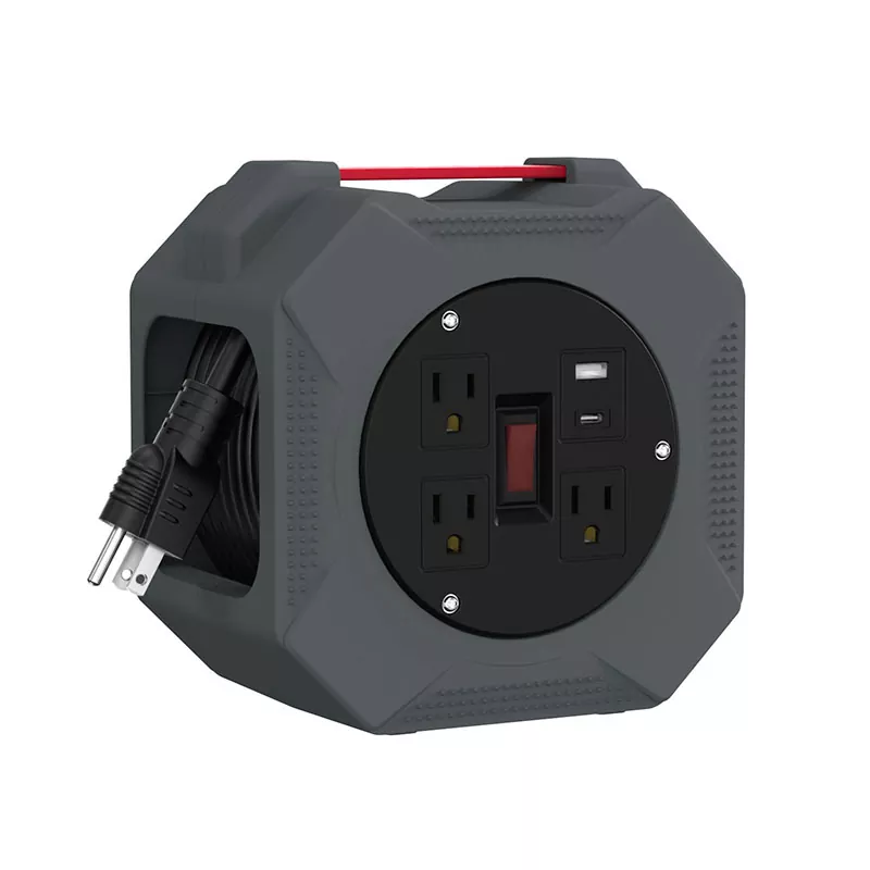 3 Outlets Usb2.4a Plastic Cord Reel 30ft 3 Outlets Usb2.4a Plastic Cord Reel 30ft