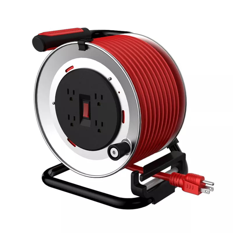 4 Outlets Metal Cord Reel 50ft