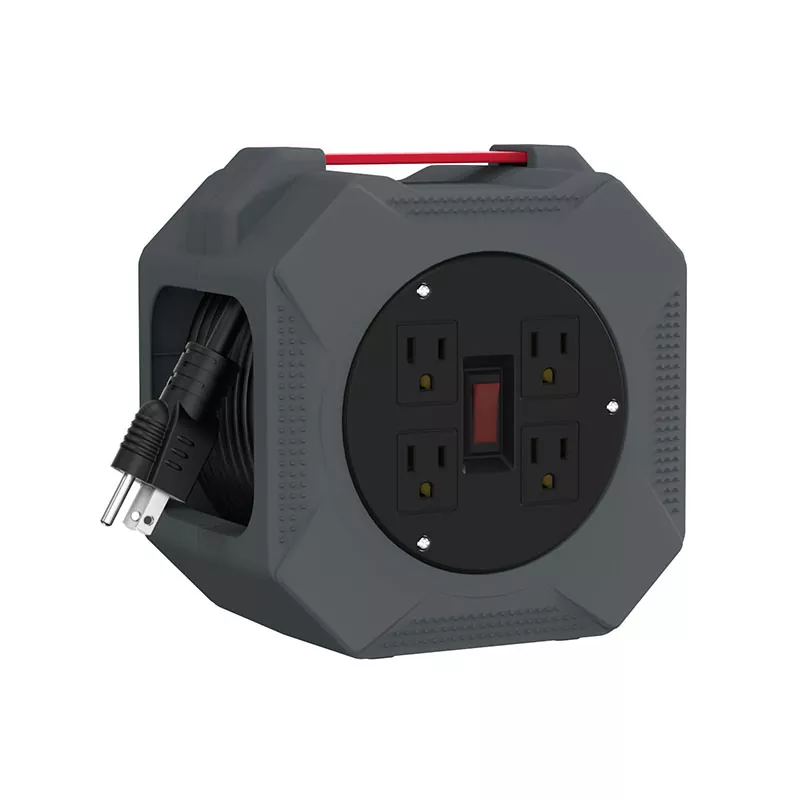 4 Outlets Plastic Cord Reel 30ft 4 Outlets Plastic Cord Reel 30ft