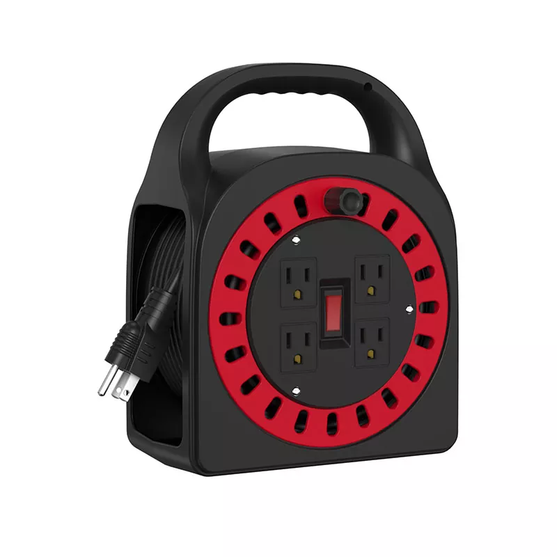 4 Outlets Plastic Cord Reel 50ft 4 Outlets Plastic Cord Reel 50ft