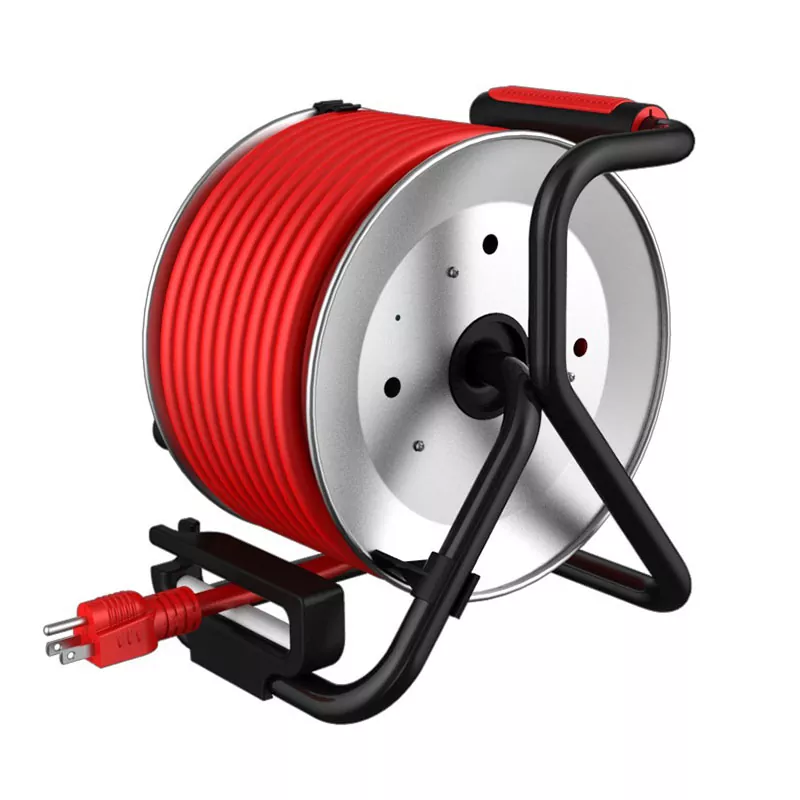 4 Outlets Usb2.4a Metal Cord Reel 50ft